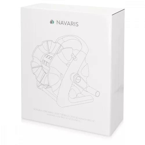 Tambur portabil pentru furtun de 20 m cu maner Navaris, 47274.2
