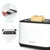 Toaster Navaris 2 felii, 1000W, reglaj rumenire, functie reincalzire, alb, plastic