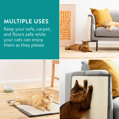 Protectie impotriva zgarieturilor pentru Pisici, 50x70 cm, Sisal, Gri, 47363.01