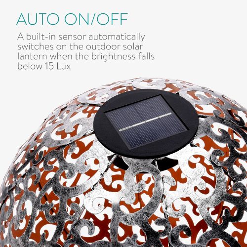 Lampa solara de exterior Navaris, Iluminare LED, 30 cm, Pornire/oprire automata, 47537.01