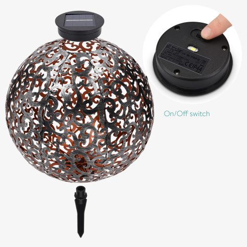 Lampa solara de exterior Navaris, Iluminare LED, 30 cm, Pornire/oprire automata, 47537.01