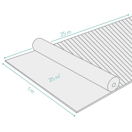 Tesatura geotextila Navaris, 25 m2, 1x25 m, 100 g/m2, UV stabilizata, negru, polipropilena