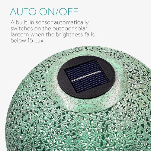 Lampa solara de exterior Navaris, Iluminare LED, 30 cm, Pornire/oprire automata, 47542.01