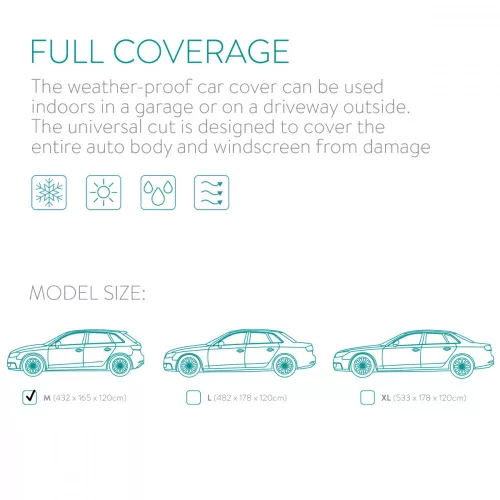 Husa auto protectie exterioara, M, 432 x 165 x 120 cm, 48111.2
