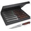 Set 6 cutite pentru friptura cu maner din lemn Navaris, 48114.01.06