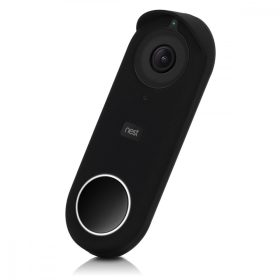   Husa de protectie pentru Nest Hello Video Doorbell, Kwmobile, Negru, Silicon, 48246.01