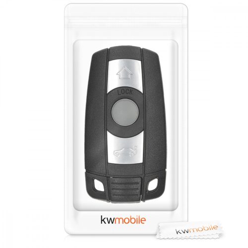 Carcasa Cheie pentru BMW - 3 Butoane - Keyless Go, kwmobile, Plastic, Negru, 48235.01
