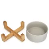 Set 2 Castroane + suport, Caini/ Pisici, Alb, 850 ml, 48350.22
