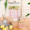 Dozator bauturi Navaris, din sticla borosilicata, 7L, robinet inox si suport din bambus, pentru bauturi calde si reci,Transparent
