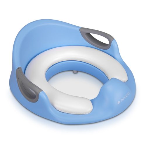 Reductor toaleta copii Navaris, cu capac si manere, 36x32x18 cm, albastru, polipropilena/PVC