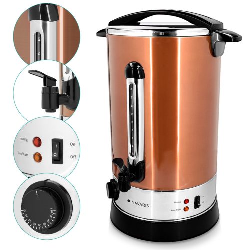 Fierbator vin fiert si apa calda Navaris, 18 L, 1650 W, finisaj auriu, cu robinet, auriu, metal