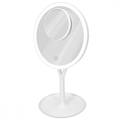 Oglinda Cosmetica cu suport Navaris, Iluminare LED, si oglinda suplimentara, marire 5x, reglabila 360 °, 48931.48