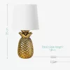Lampa de masa Navaris, design ananas, 35 cm, gold/white, ceramica si metal, multicolor, ceramica/metal