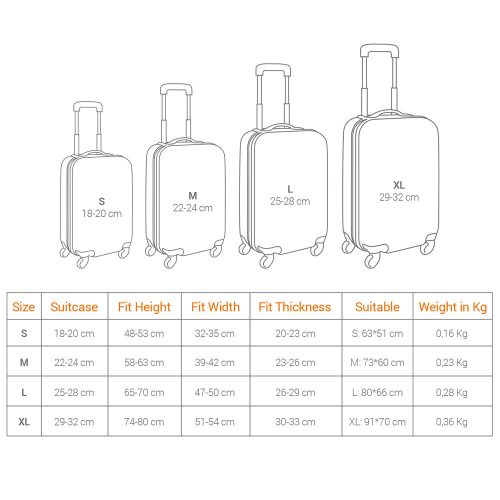 Husa pentru troler marime XL, Kwmobile, Negru/Alb, Lycra, 45230.4.01