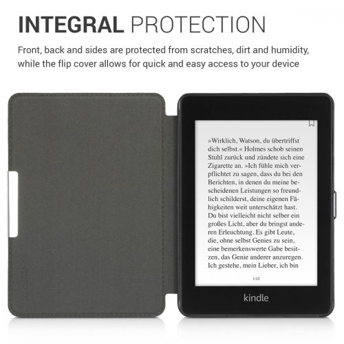 Husa pentru Kindle Paperwhite 10, Piele ecologica, Gri, 48975.03