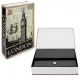 Seif tip carte Navaris, design Londra, 18.5x11.5x5.2 si 24x16x5 cm, 2 chei, albastru, otel