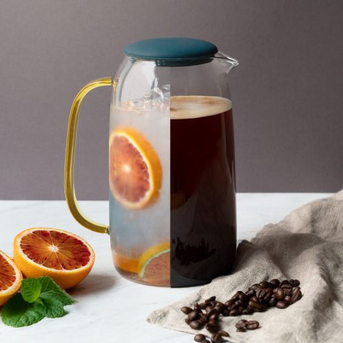 Carafa de apa Navaris 1,55 l cu 4 pahare, Universal, Sticla, 51066.04.05