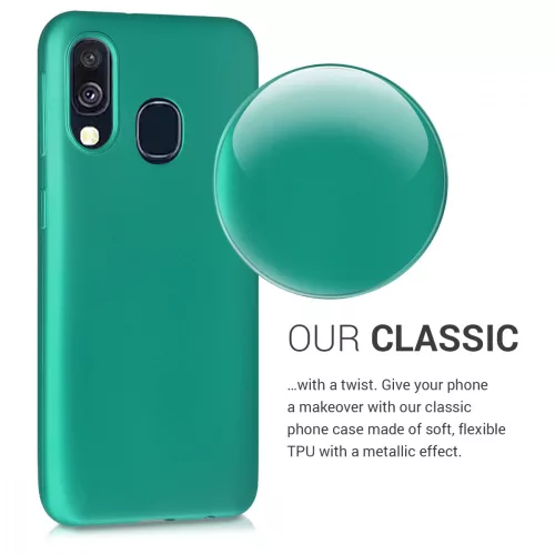 Husa pentru Samsung Galaxy A40, Silicon, Verde, 48546.128
