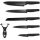 Set 5 cutite de bucatarie Navaris din otel inxoidabil, 1 cutit de curatat din ceramica, Negru, 48366.06.02