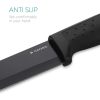 Set 5 cutite de bucatarie Navaris din otel inxoidabil, 1 cutit de curatat din ceramica, Negru, 48366.06.02