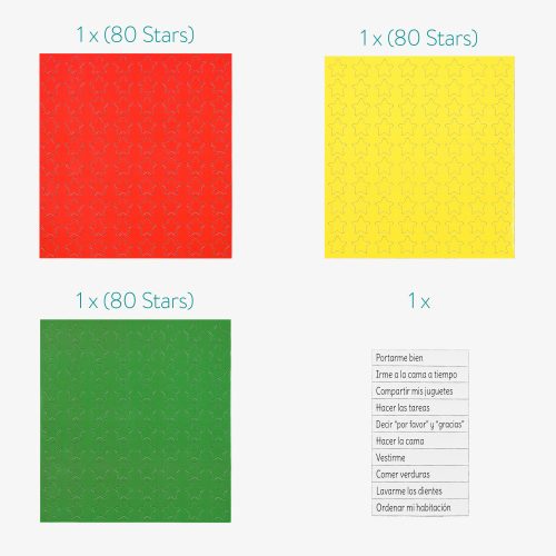 Tabla de recompense/ sarcini copii, 250 magneti, 40 x 32 cm, limba Spaniola, 48146.08