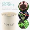Cos de compost metalic Navaris, 3 L, capac cu filtru, 3 filtre incluse, pentru bucatarie, crem, metal