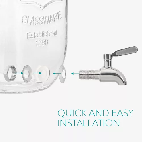Dozator de bauturi cu infuzor de fructe si insertie de gheata Navaris, 4 l, 52425.01