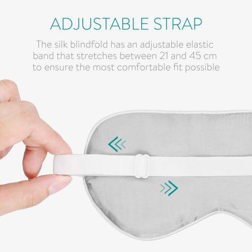 Masca de dormit Navaris 100% matase, elastic ajustabil, husa de transport, 48509.03