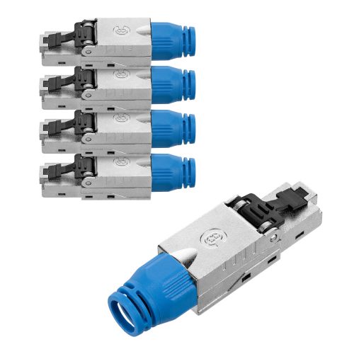 Set 4 Mufe CAT8 RJ-45 pentru cabluri Ethernet CAT8 ecranate, Kwmobile, Multicolor, Metal, 52519.04