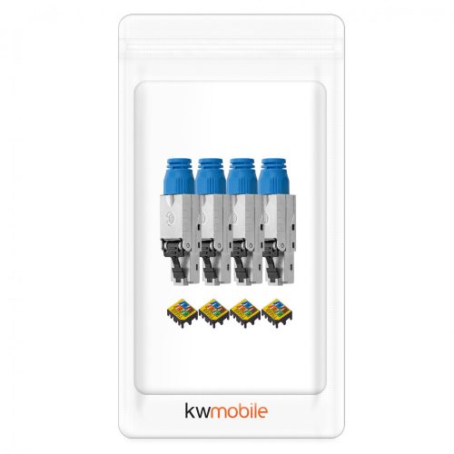 Set 4 Mufe CAT8 RJ-45 pentru cabluri Ethernet CAT8 ecranate, Kwmobile, Multicolor, Metal, 52519.04