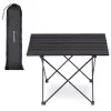 Masa de camping pliabila Navaris, Geanta de transport, Aluminiu, Negru, 45382.01