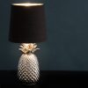 Lampa de masa Navaris, design ananas, 35 cm, abajur opac, E27, negru/argintiu, ceramica/metal