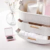 Organizator pentru cosmetice cu 2 sertare si capac transparent Navaris, Alb, 53845.02