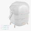 Organizator pentru cosmetice cu 2 sertare si capac transparent Navaris, Alb, 53845.02
