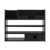 Organizator birou cu sertare Navaris, 33x24x26 cm, auto-asamblare, negru, bambus
