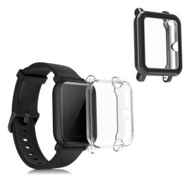   Set 2 Huse pentru Xiaomi Amazfit Bip / Amazfit Bip Lite, Silicon, Negru / Transparent, 54037.01