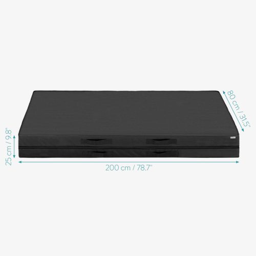 Protectie saltea Navaris, 80x200x25 cm, depozitare si transport, 4 manere, negru, polipropilena