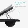 Masa laptop Navaris, reglabila 9 unghiuri, 37.6x28x5.8 cm, perna dubla, negru, plastic/textil