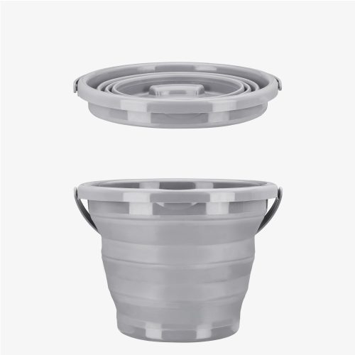 Galeata pliabila din cauciuc termoplastic Navaris, 10 L, Gri, 45985.3.22