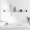 Set 2 suporturi magnetice unelte Navaris, 61 cm, adancime 4 cm, montaj perete, negru, metal