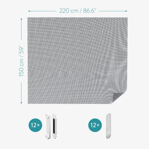 Plasa de insecte pentru fereastra Navaris, 220 x 150 cm, Ajustabila, Cleme magnetice, 54487.3