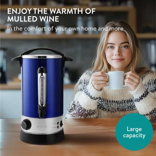 Fierbator vin fiert si apa calda Navaris, 10 L, 1650 W, serviciu bauturi, albastru, metal