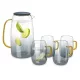 Set Carafa de sticla cu 4 Pahare Navaris, 1.55 l, Gri, 51066.22.05