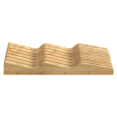 Suport tacamuri Navaris din bambus, 40x15x5 cm, pentru 13 cutite, 54667.01