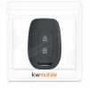 Husa Cheie Auto pentru Dacia / Renault - 2 Butoane - Keyless Go, kwmobile, Silicon, Negru / Albastru, 54813.02