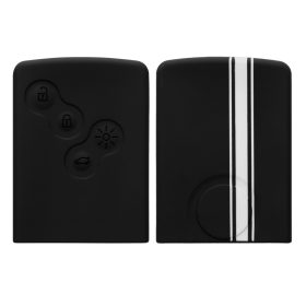   Husa Cheie Auto pentru Renault - 4 Butoane - Keyless Go, kwmobile, Silicon, Negru / Alb, 54808.02