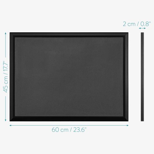 Panou memo textil Navaris, 60x45 cm, cadru MDF, premontat, pini inclusi, alb, MDF/textil