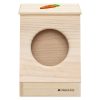 Hranitor fan Navaris din lemn pentru iepuri si rozatoare, 18x17x23 cm, cu capac, 55332.1
