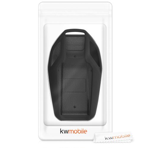 Husa Cheie Auto pentru BMW - Display, kwmobile, Plastic, Negru / Rosu, 49672.02