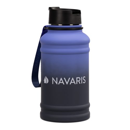 Sticla de apa din otel inoxidabil Navaris cu un singur perete, 1.3 litri, Albastru, 52873.04.02